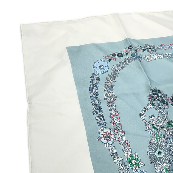 Hermes scarf muffler Carre 90 Brides de Gala en fleurs HERMES silk SCARF - Picture 2 of 7